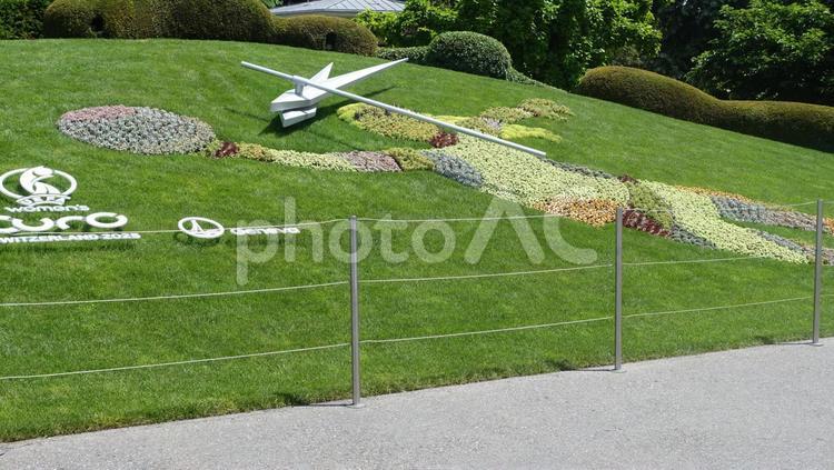 スイス・ジュネーブの英国広場（花時計） スイス,外国,ジュネーブの写真素材