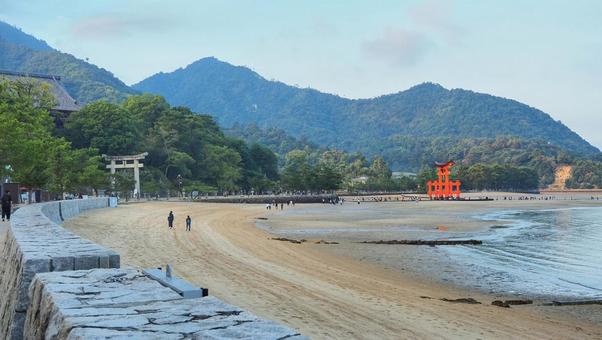 厳島神社の海岸 厳島神社の海岸の写真