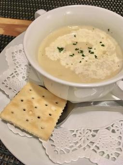 スープとクラッカー スープとクラッカー スープ,ポタージュ,洋食の写真素材
