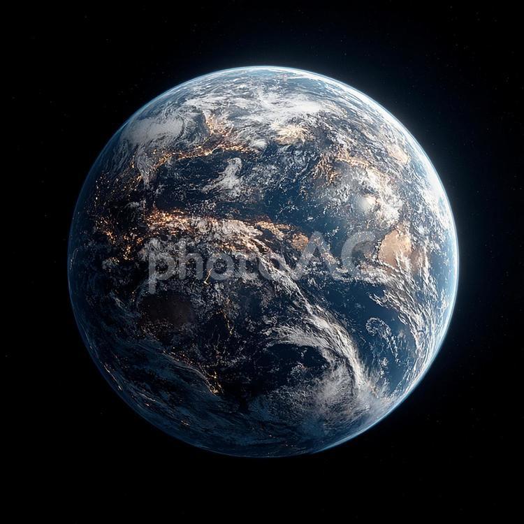 大気圏に包まれた地球の壮大な姿 地球,宇宙,惑星の写真素材