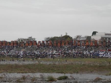 西条祭り 風景,祭り,加茂川の写真素材