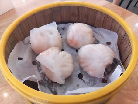 Photo, gyoza, steamed dumplings, shrimp, 