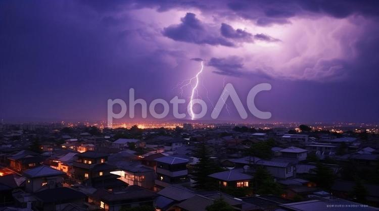 カミナリ雲 かみなり,雷,カミナリの写真素材