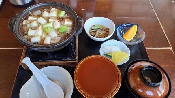 鴨鍋定食 鴨鍋,鍋料理,定食の写真素材