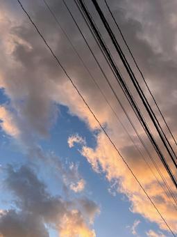 夕焼け帰り道 夕焼け帰り道の写真
