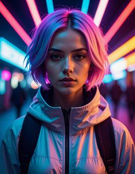 サイバーパンクな女性 サイバーパンクな女性の写真