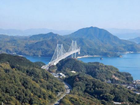 【風景写真】因島 白滝山からの眺め 因島,白滝山,山頂の写真素材