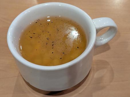 ファミリーレストランのカップスープ ファミリーレストランのカップスープ モーニングメニュー,朝食,ファミリーレストランの写真素材