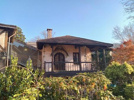 煙突のある家 英国,イギリス,煙突の写真素材