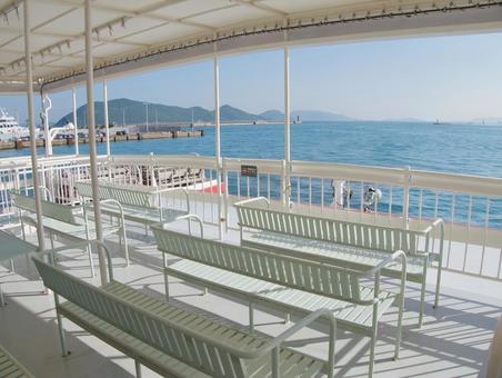 めおんのベンチ フェリー,ベンチ,めおんの写真素材