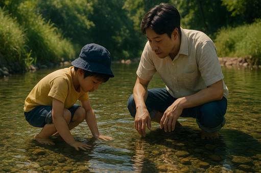 清流の親子自然観察の写真