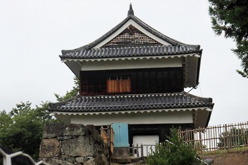 日本百名城、上田城跡・石垣と西櫓 日本百名城,上田城跡,西櫓の写真素材