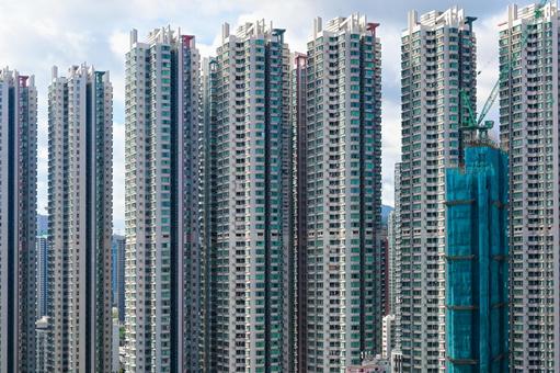 香港・超高層住宅群（奥運駅周辺） 香港,都市,高層の写真素材