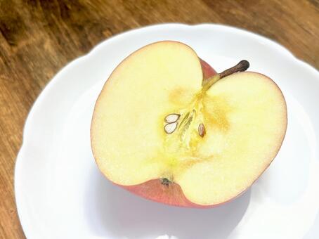 半分りんご 04 林檎,リンゴ,果物の写真素材