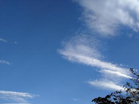 Photo, ciel bleu, nuage, nuages ​​blancs, 