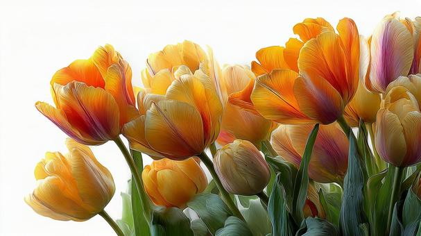 美しいグラデーションのチューリップ 美しいグラデーションのチューリップの写真