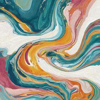 鮮やかな色が渦巻く抽象的なアートの写真