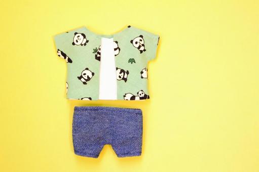 ぬい服 パンダ柄シャツ&ジーンズ ぬい服 パンダ柄シャツ&ジーンズの写真