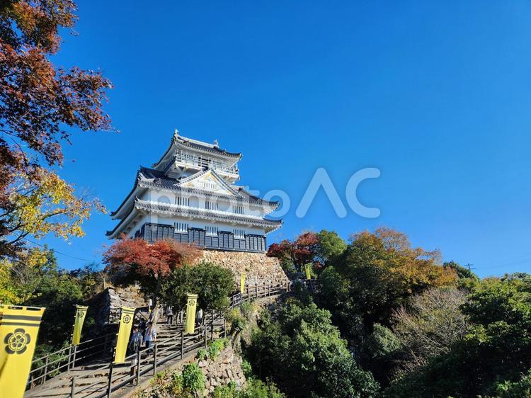 城 空,お城,晴れの写真素材