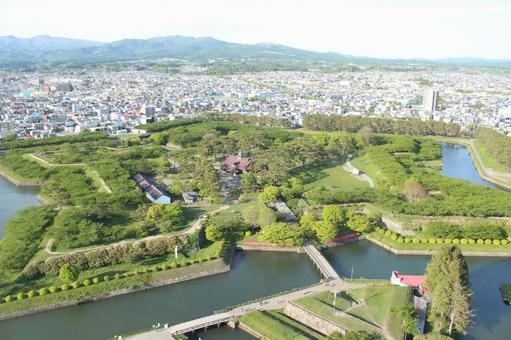 五稜郭と街並み 五稜郭と街並みの写真