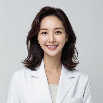 穏やかな笑顔の女性医師 穏やかな笑顔の女性医師の写真