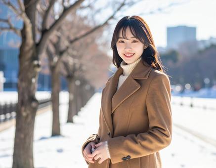冬・コート姿の彼女 冬・コート姿の彼女の写真