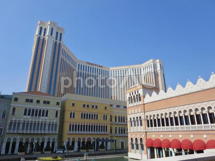 圧巻のスケール感ベネチアンマカオ外観全景 ベネチアンマカオ,マカオ,コタイの写真素材