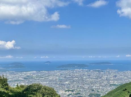 油山の山頂からの景色 油山の山頂からの景色の写真