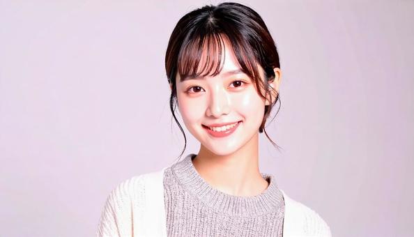 カットモデル笑顔の女性 カットモデル笑顔の女性の写真