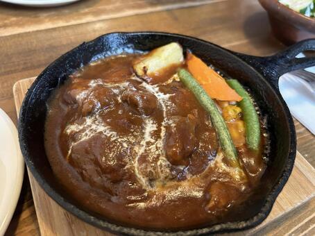 ビーフハンバーグ カフェ,おしゃれ,おいしいの写真素材