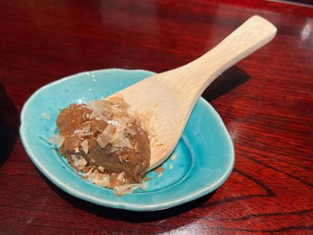 しゃもじですくった焼き味噌 焼き味噌,しゃもじ,味噌の写真素材