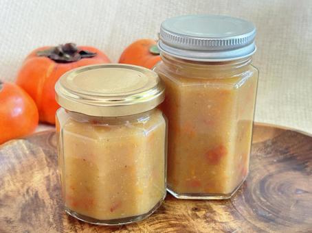 柿ジャム 柿,ジャム,手作りの写真素材