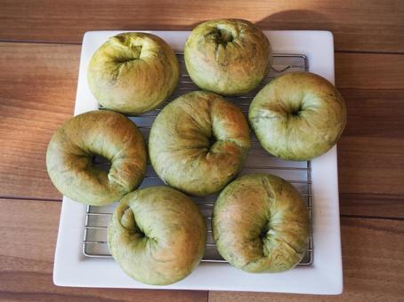 抹茶ベーグル 7個,抹茶,ベーグルの写真素材