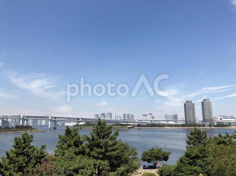 お台場海浜公園 お台場,海,公園の写真素材