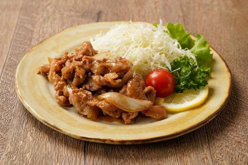 豚しょうが焼き 豚しょうが焼き 豚生姜焼き,豚しょうが焼き,豚こま切れ肉の写真素材