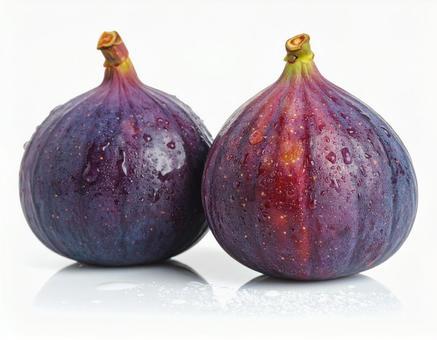 秋の味覚 いちじく 2個 実 秋の味覚 いちじく 2個 実の写真