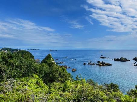 黒潮海岸　太平洋側眺望 自然,風景,黒潮の写真素材