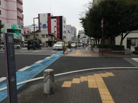 釜川沿いのかまがわプロムナードと街並み かまがわプロムナード,釜川,宇留野宮の写真素材