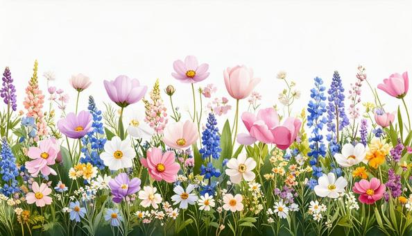 水彩画風で幻想的な花々 水彩画風で幻想的な花々の写真