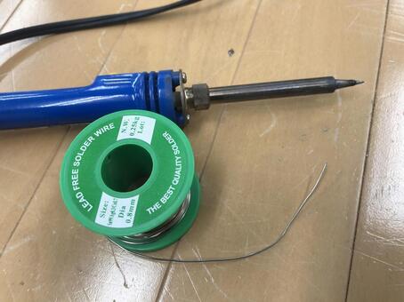 はんだごてとハンダリード はんだごて,半田ごて,はんだの写真素材