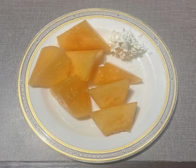 カットメロンと生クリーム メロン,フルーツ,デザートの写真素材