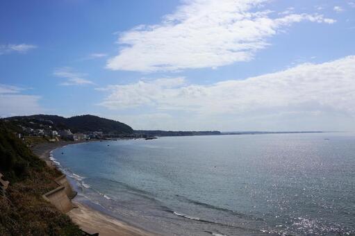 １０月中旬の長者ヶ崎海水浴場の風景 長者ヶ崎海水浴場,晴れ,海の写真素材