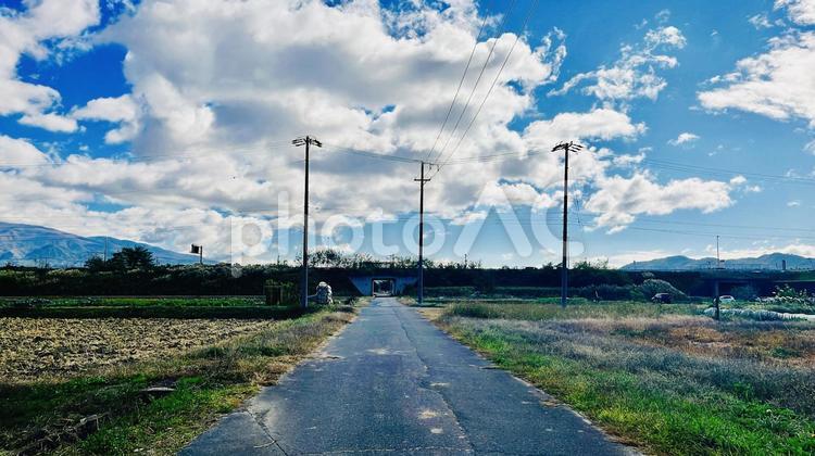 田舎の風景 田舎,道路,道の写真素材