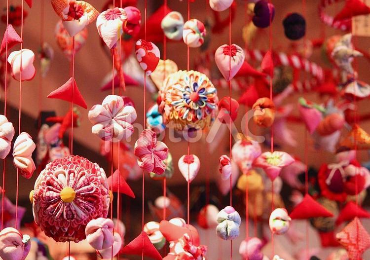 つるしかざり　桃 ぼかし,オーナメント（アート）,色の写真素材