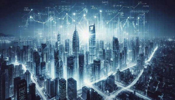 金融都市のデータホログラム 金融都市のデータホログラムの写真