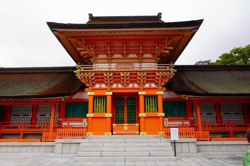 宇佐神宮上宮二之御殿南中楼門・大分県 宇佐神宮,南中楼門,神社の写真素材