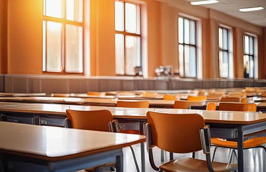 明るい教室の写真