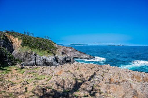 佐賀県　七ツ釜の風景 七ツ釜,佐賀,玄界灘の写真素材
