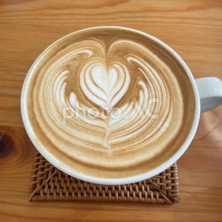 素敵なラテアート　ウイング カフェラテ,ラテアート,コーヒーの写真素材