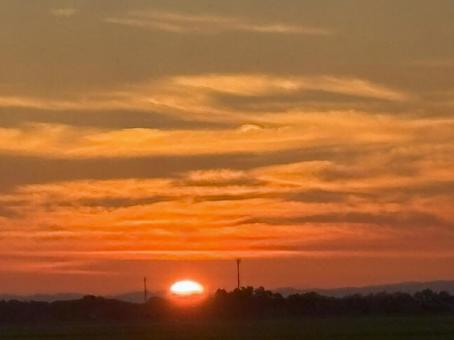 夕陽 夕陽 夏の終わり,夕暮れ,オレンジの写真素材